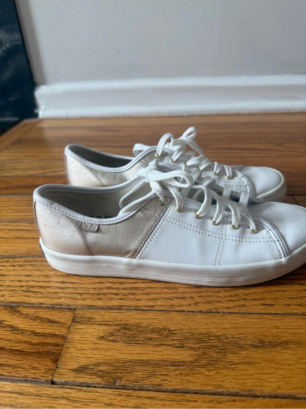 Keds Kickstart 50/50 Leather Sneakers White Gold